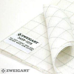 3459/1219 Easy Count Grid Aida 14 (ширина 110см), біла з розміткою, що змивається, канва Zweigart 20116 фото