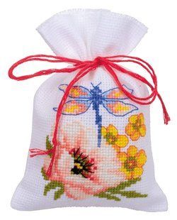 PN-0185083 Набір для вишивання хрестом (мішечки для саше) Vervaco Colourful flowers "Барвисті квіти" 1071295 фото