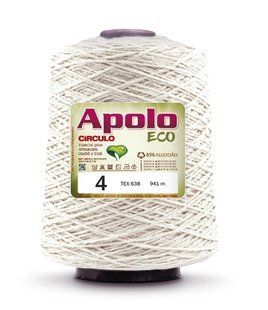 20 APOLO ECO 4 пряжа (85% бавовна, 15% волокна, 600гр, 915м 1шт), молочний 1075490 фото