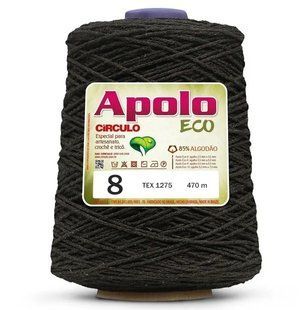 7311 APOLO ECO 8 пряжа (85% бавовна, 15% волокна, 600гр, 457м 1шт), темно коричневий 1081361 фото