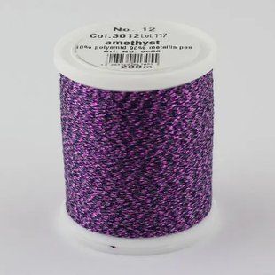 3012/9806 Glamour №12 віскозна нитка з металізованим ефектом, 200м 1063616 фото