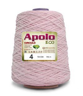 3526 APOLO ECO 4 пряжа (85% бавовна, 15% волокна, 600гр, 915м 1шт), світло-рожевий 1075493 фото