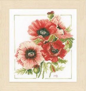 PN-0157496 Набір для вишивки хрестом LanArte Anemone Bouquet "Букет анемонів" 1062723 фото