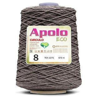 8107 APOLO ECO 8 пряжа (85% бавовна, 15% волокна, 600гр, 457м 1шт), сірий 1081363 фото