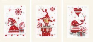 PN-0165989 Набір для вишивання хрестом (листівки) Vervaco Christmas gnomes "Різдвяні гноми" 1068209 фото