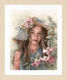 PN-0169325 Набір для вишивки хрестом LanArte Little girl with hat "Маленька дівчинка у капелюсі" 1064878 фото