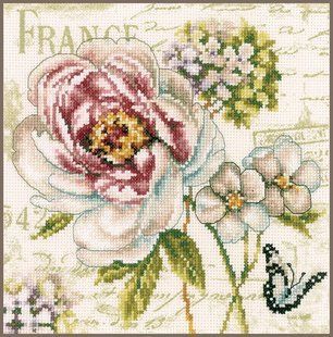 PN-0145131 Набір для вишивання хрестом Vervaco, Marche de Fleurs III19х19, аїда 14 1070675 фото