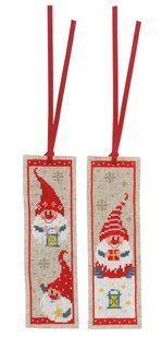 PN-0185073 Набір для вишивання хрестом (закладка) Vervaco Christmas gnomes 1070711 фото