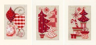 PN-0146572 Набір для вишивання хрестом (листівки) Vervaco Christmas motifs "Різдвяні мотиви" 1068207 фото
