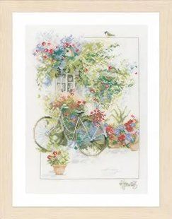 PN-0168447 Набір для вишивки хрестом LanArte Flowers & Bicycle "Квіти та велосипед" 1062720 фото