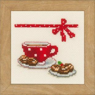 PN-0154935 Набір для вишивання хрестом Vervaco Coffee & Cake "Кофе та тістечка" 1062825 фото