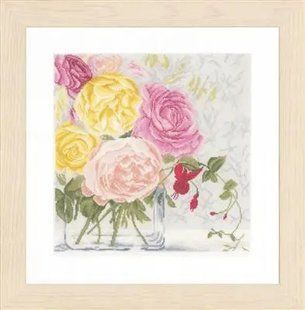 PN-0155030 Набір для вишивки хрестом LanArte Pastel Flowers in Vase "Пастельні квіти у вазі" 1062718 фото