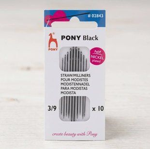 02843 Гострі ручні голки асорті розмірів № 3&ndash;9, 10 шт., серіі Milliners Black PONY 1081954 фото