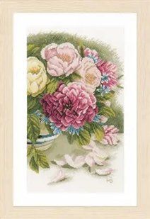 PN-0167126 Набір для вишивки хрестом LanArte Peony Roses "Півоновидні троянди" 1062709 фото