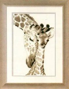 PN-0012183 Набір для вишивання хрестом Vervaco Giraffe Family "Жирафи: мама та малюк" 1062144 фото