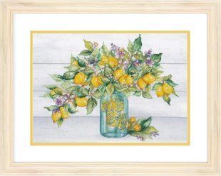 70-35442 Набір для вишивання хрестиком &laquo;Lemon Jar//Лимонний букет&raquo; DIMENSIONS 1080567 фото