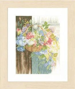 PN-0154331 Набір для вишивки хрестом LanArte Flower Basket "Кошик квітів" 1062708 фото