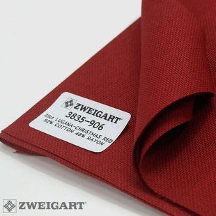 3835/906 Lugana 25 (ширина 140см) вікторіанський червоний, канва Zweigart 1057122 фото