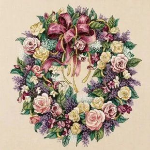 70-003837 Набір для вишивання хрестом DIMENSIONS Wreath of roses Віночок з троянд 1081095 фото