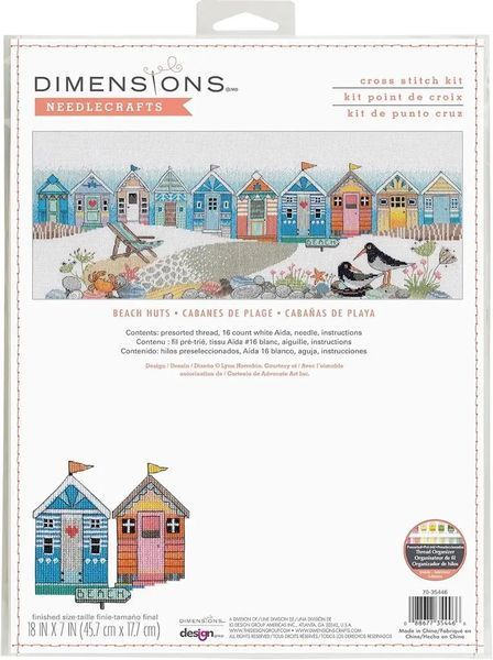 70-35446 Набір для вишивання хрестиком Beach huts/Пляжні хатини DIMENSIONS 1080573 фото