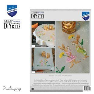 PN-0196679 Набір для вишивання хрестом (доріжка на стіл) 400х100см Vervaco Великодні кролики 1077844 фото