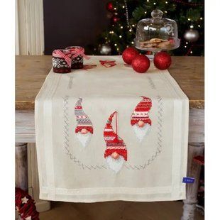 PN-0155966 Набір для вишивання хрестом (доріжка на стіл) Vervaco Christmas gnomes "Різдвяні гноми" 1060404 фото