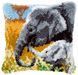 PN-0147955 Набір для вишивання подушки (килимарство) Vervaco Elephant Baby & His Mother "Слоненя з мамою"