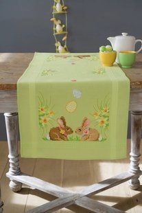 PN-0156711 Набір для вишивання хрестом (доріжка на стіл) Vervaco Easter Bunnies "Пасхальні зайці" 1060418 фото