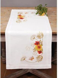 PN-0157187 Набір для вишивання хрестом (доріжка на стіл) Vervaco Sunflowers and Poppies "Соняшники та маки" 1062761 фото
