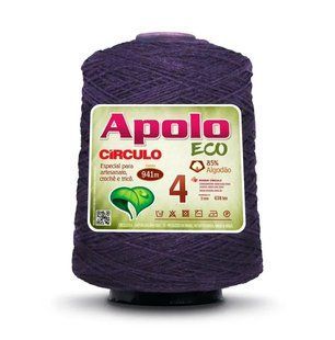 6498 APOLO ECO 4 пряжа (85% бавовна, 15% волокна, 600гр, 915м 1шт), темно-бузковий 1081327 фото