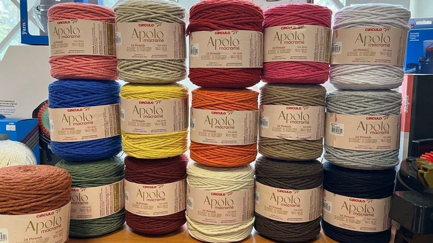 6122 APOLO MACRAME пряжа (85% бавовна, 15% інші волокна, 800г, 225 м 1 шт), рожевий 1080633 фото