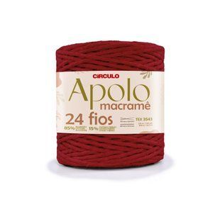 7136 APOLO MACRAME пряжа (85% бавовна, 15% інші волокна, 800г, 225 м 1 шт), бордовий 1080632 фото
