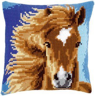 PN-0149463 Набір для вишивання хрестом (подушка) Vervaco Brown horse "Коричневий кінь" 1070582 фото