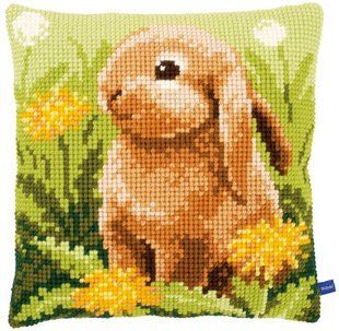 PN-0154842 Набір для вишивання хрестом (подушка) Vervaco Little hare "Маленький зайчик" 1070584 фото
