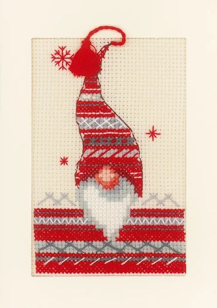 PN-0157032 Набір для вишивання хрестом (листівки) Vervaco Christmas elf "Різдвяний ельф" 1073240 фото
